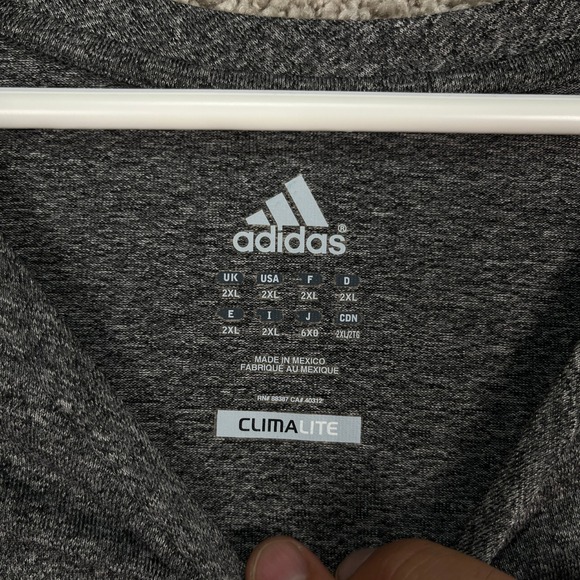 Adidas Techfit ClimaLite Men's 2XL Gray Blue Long Sleeve Athletic Training Shirt - Picture 4 of 9